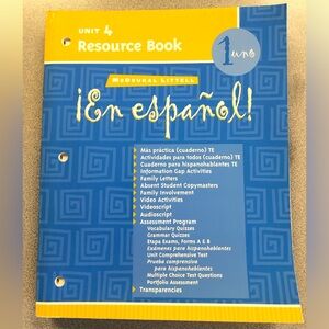vtg En Espanol 1 Unit 4 Resource Book McDougal Littell 2004